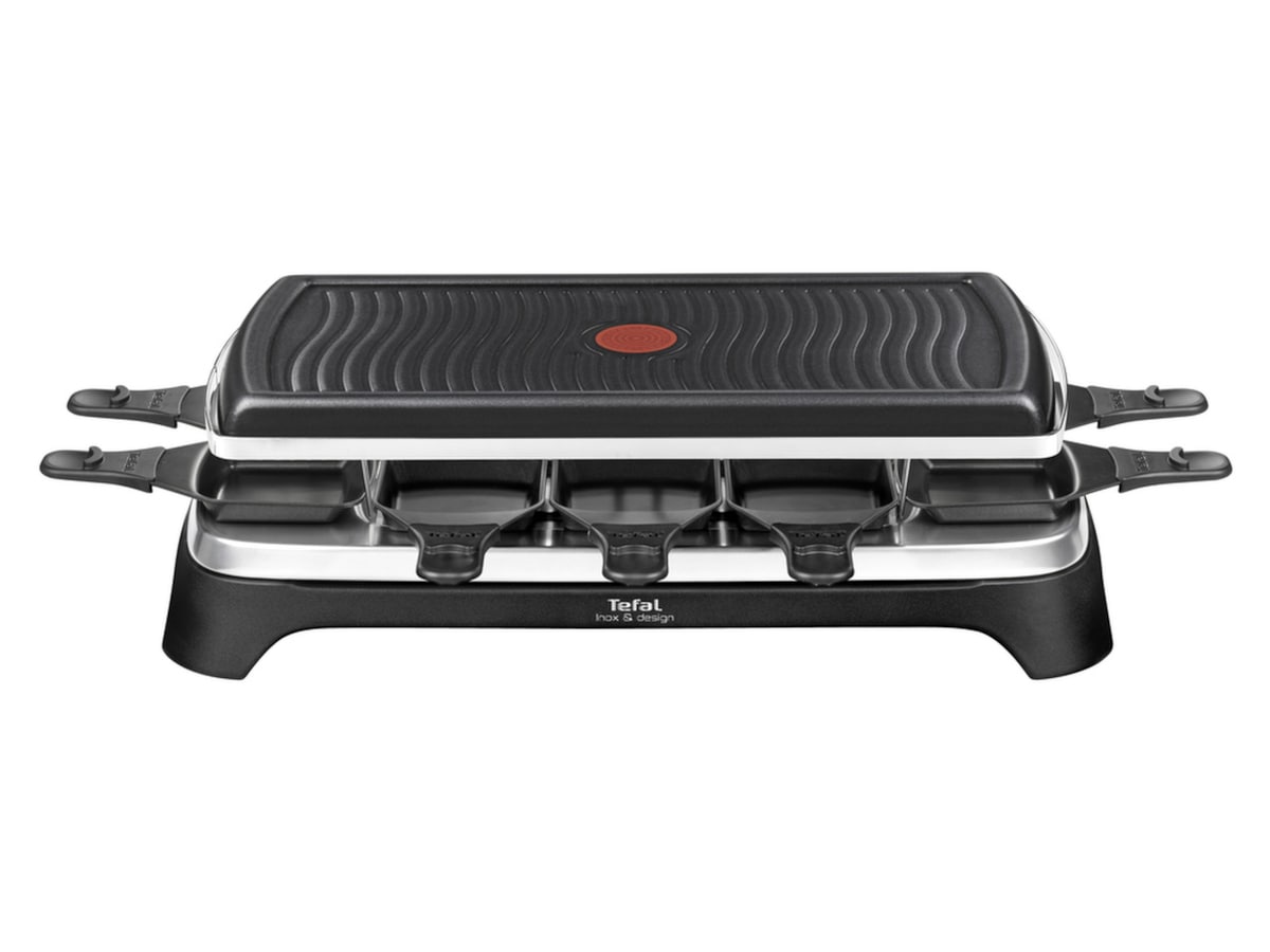 Tefal Raclette Inox & Design 10 panner sort RE458812 Andre kjøkkenapparater