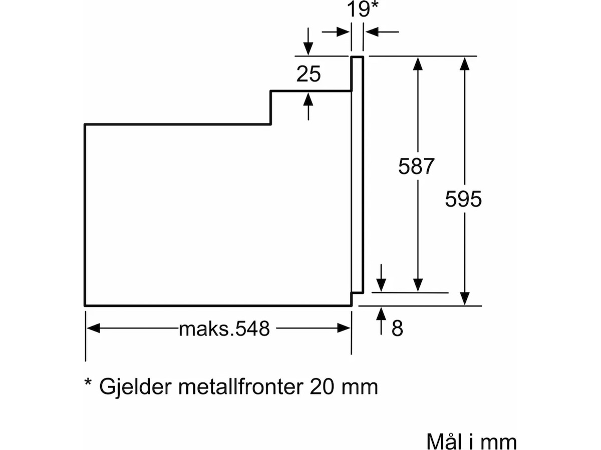 Siemens IQ100 Innbyggingsovn 60cm (sort) Stekeovn