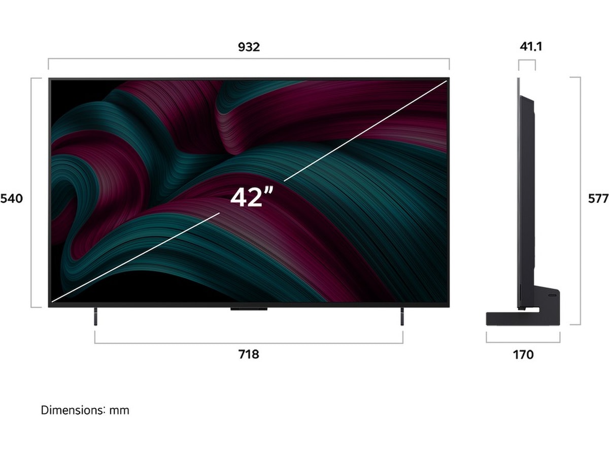LG 42" C5 AI 4K OLED Smart TV (2025) Bundle 20 - 49 tommer TV