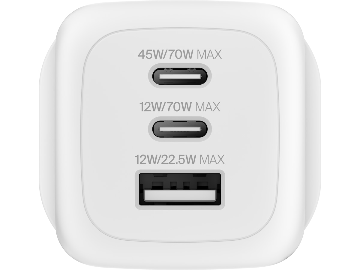 Belkin BoostCharge Pro GaN 70W vegglader + reiseadapter Mobilladere