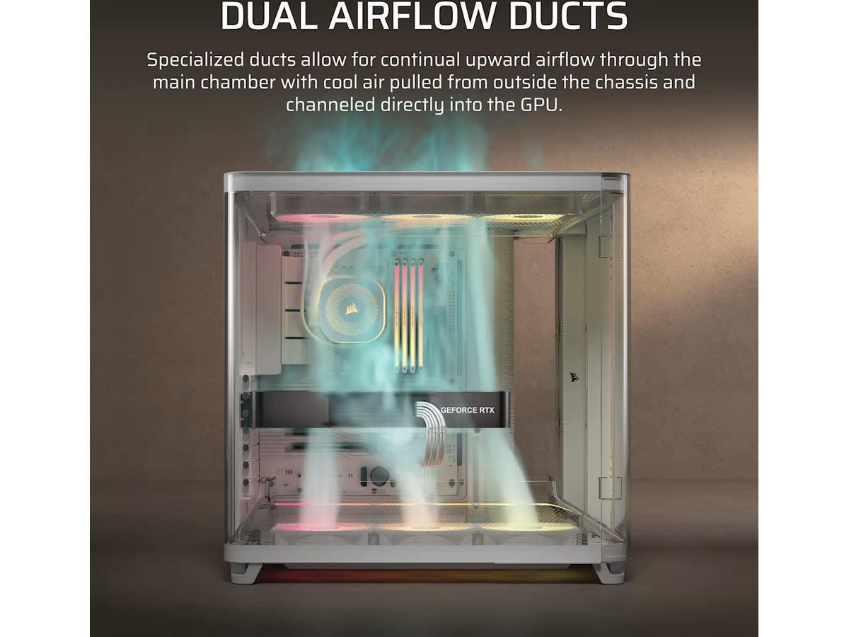 Corsair AIR 5400 RS-R ARGB Triple Chamber Mid Tower (hvit) Midi tower