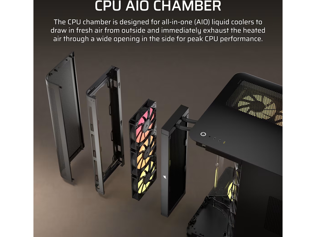 Corsair AIR 5400 RS-R ARGB Triple Chamber Mid Tower (svart) Midi tower