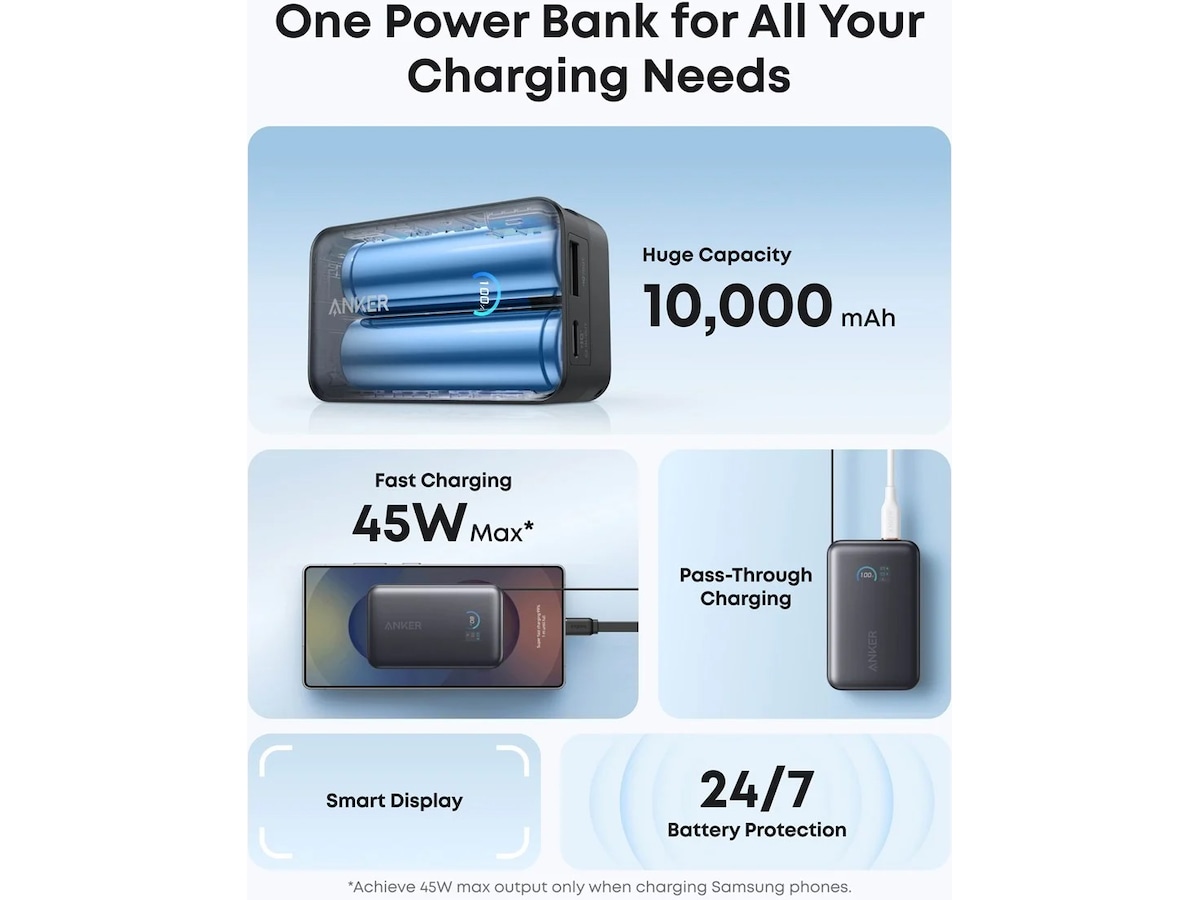 Anker Nano Powerbank 10K 45W (svart) Powerbank