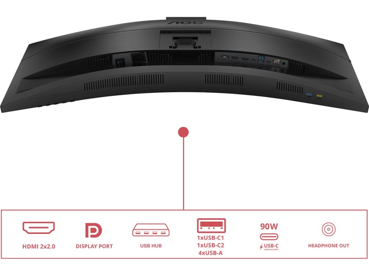 AOC 34" curved skjerm CU34E4CW Skjermer