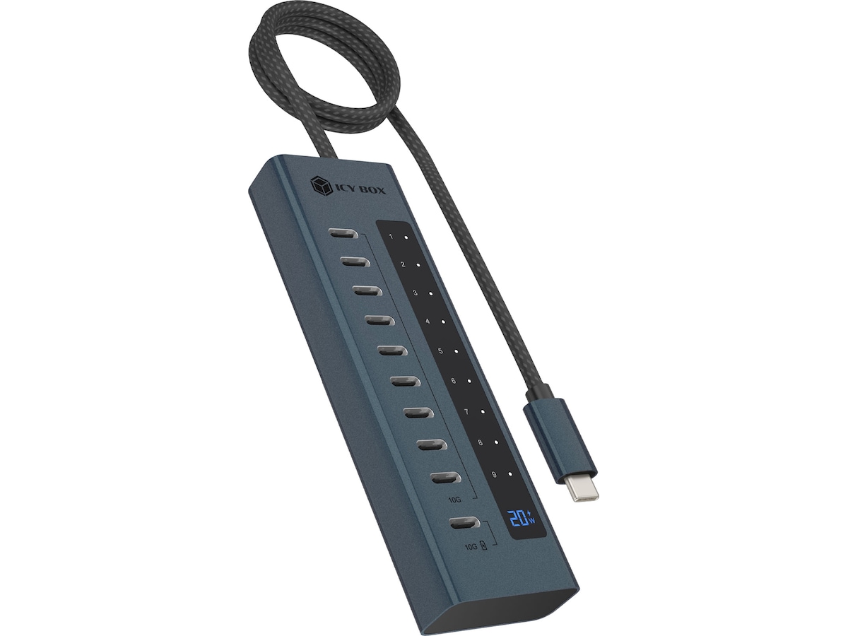 ICY BOX 10 porter USB Type-C® Gen 2 Hub Dockingstasjon & USB-HUB