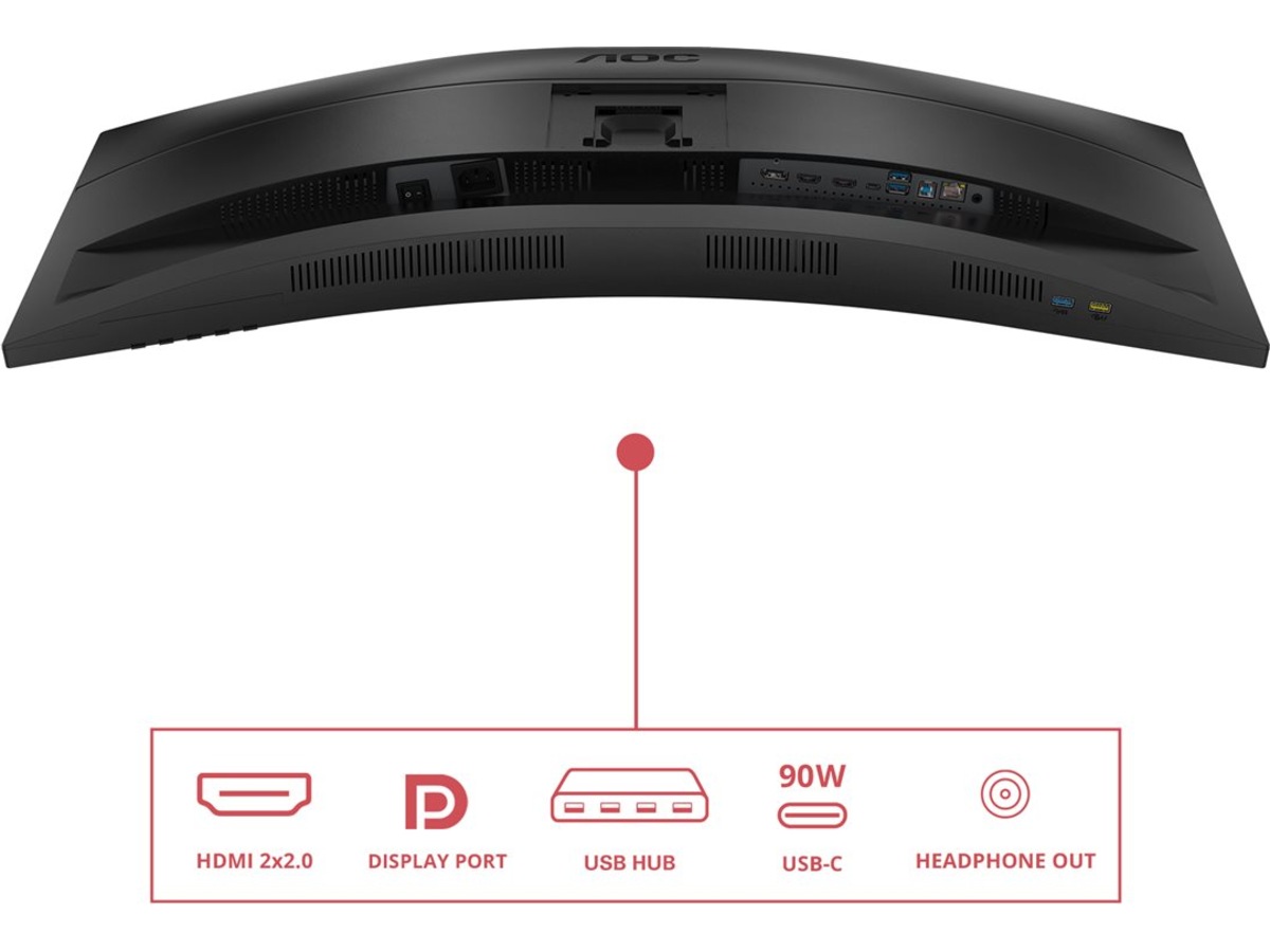 AOC 34" buet skjerm CU34E4CV Skjermer