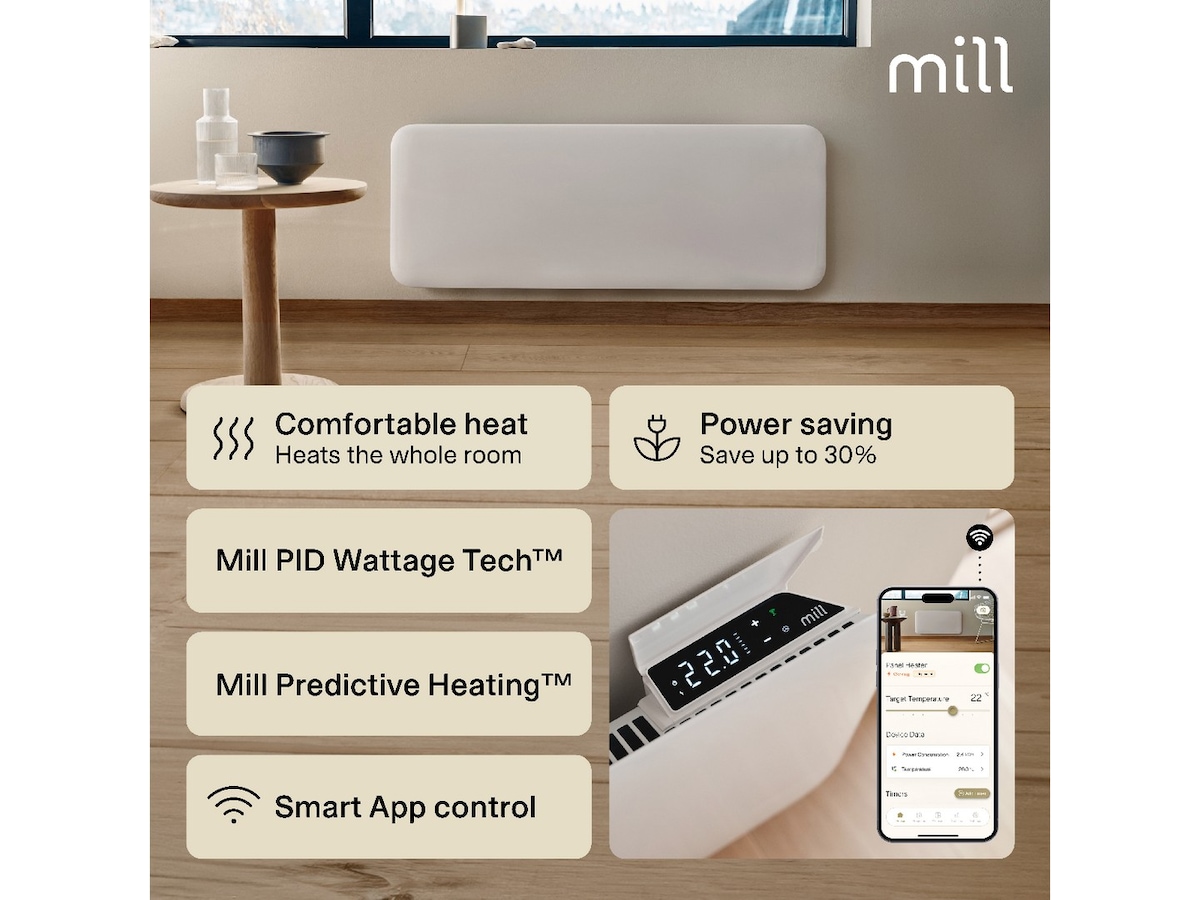 Mill Invisible Smart WiFi Gen 4 panelovn 2000W 2-pakke Panelovner