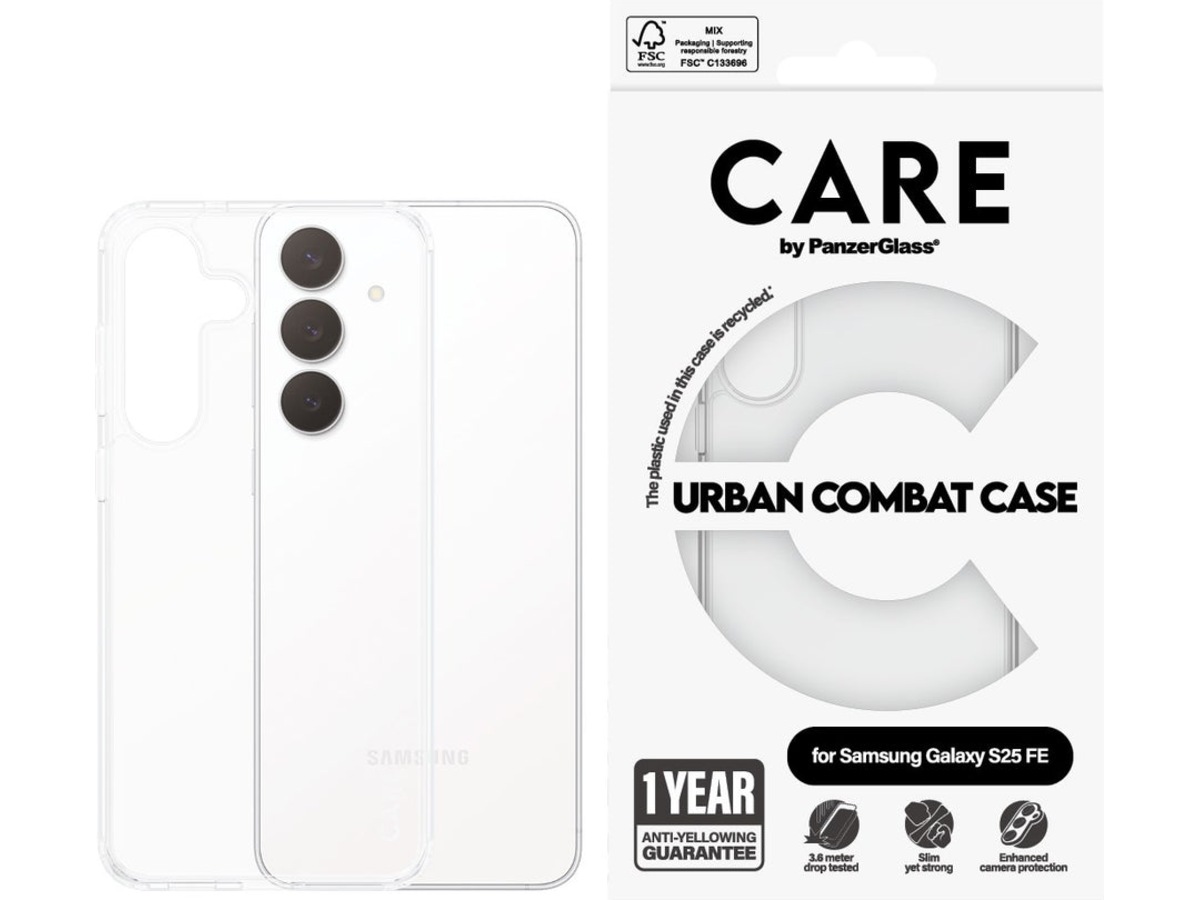 PanzerGlass CARE Galaxy S25 FE Urban Combat deksel (gjennomsiktig) Deksel til mobiltelefon
