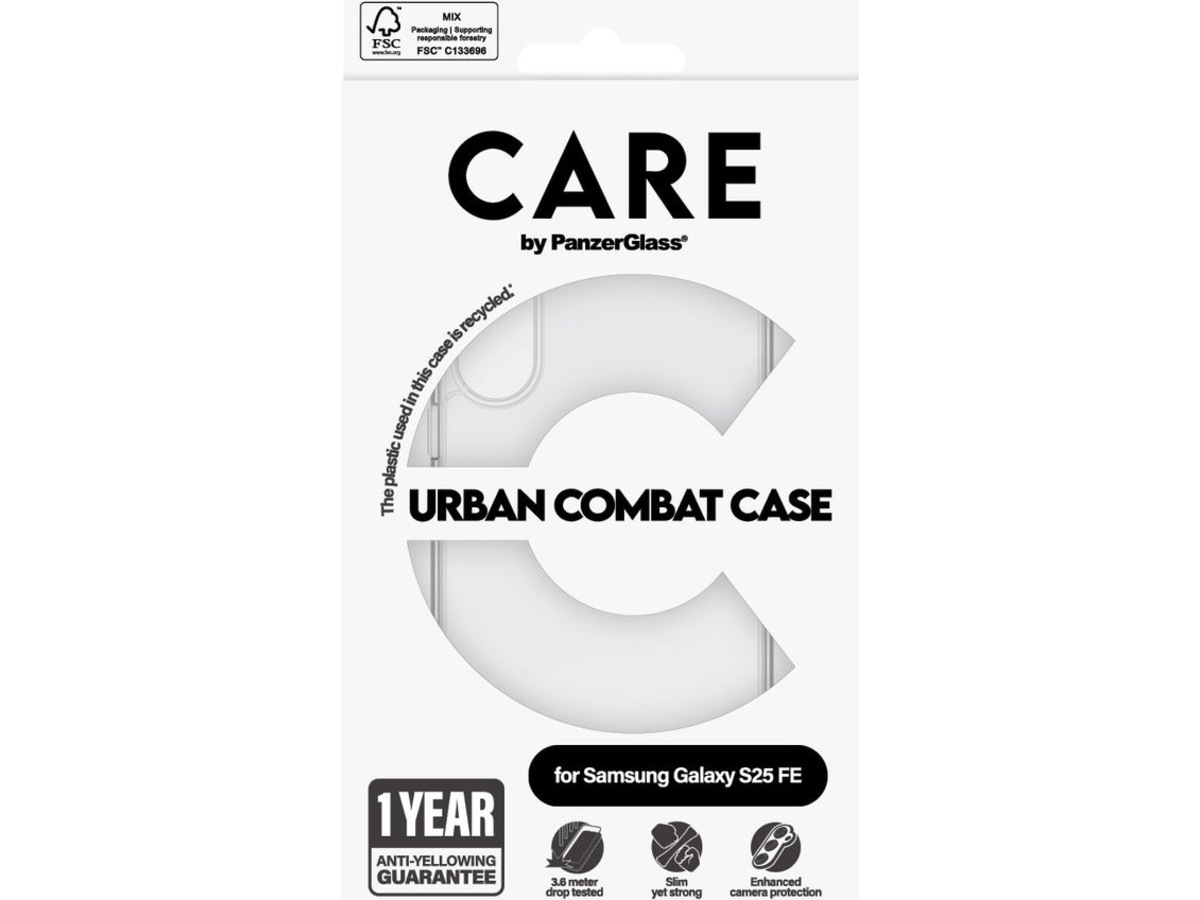 PanzerGlass CARE Galaxy S25 FE Urban Combat deksel (gjennomsiktig) Deksel til mobiltelefon