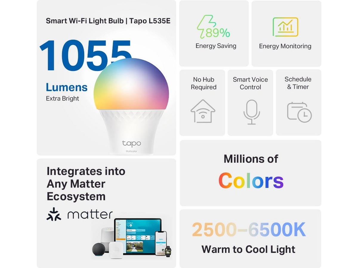 TP-Link Tapo L535E Smart Lyspære Lyspærer & LED-pærer