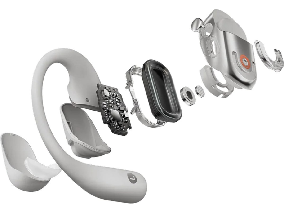SHOKZ OpenFit 2+ trådløse ørepropper, on-ear (grå) Ørepropper