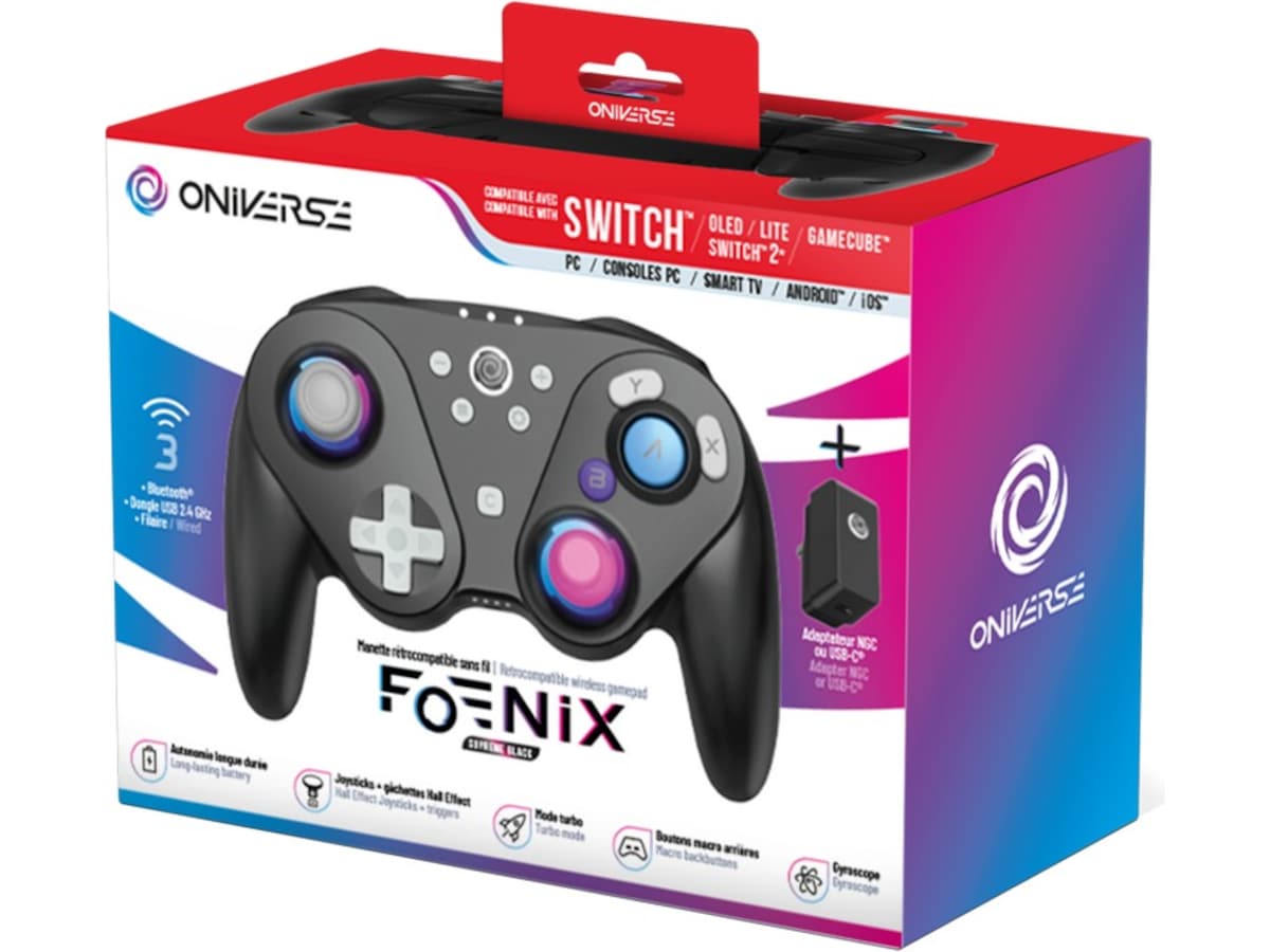 Oniverse Foenix Nintendo Switch 2 trådløs kontroller (sort) Tilbehør