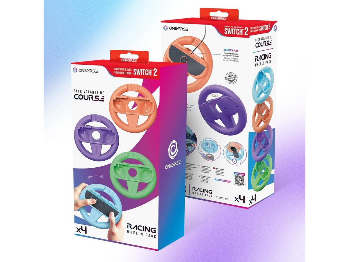 Oniverse 4-pakning racingshjul for Switch 2 Tilbehør