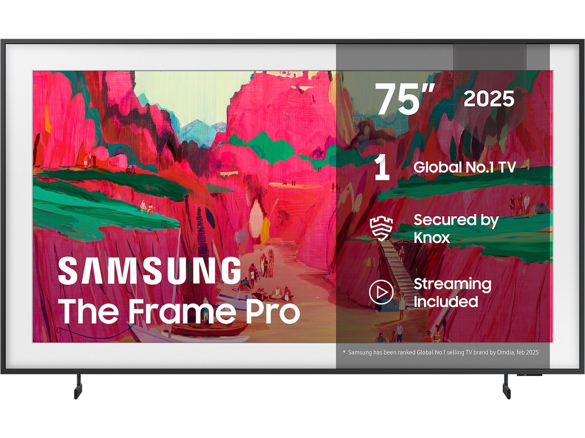Samsung The Frame Pro 75" LS03FW + ramme Beige Wood 60 - 69 tommer TV