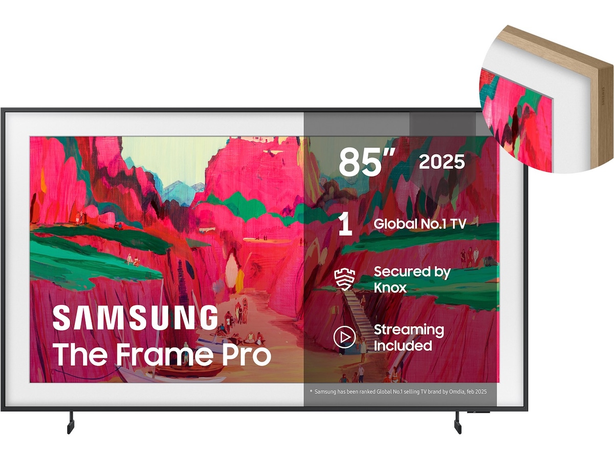 Samsung The Frame Pro 85" LS03FW + ramme Beige Wood 60 - 69 tommer TV