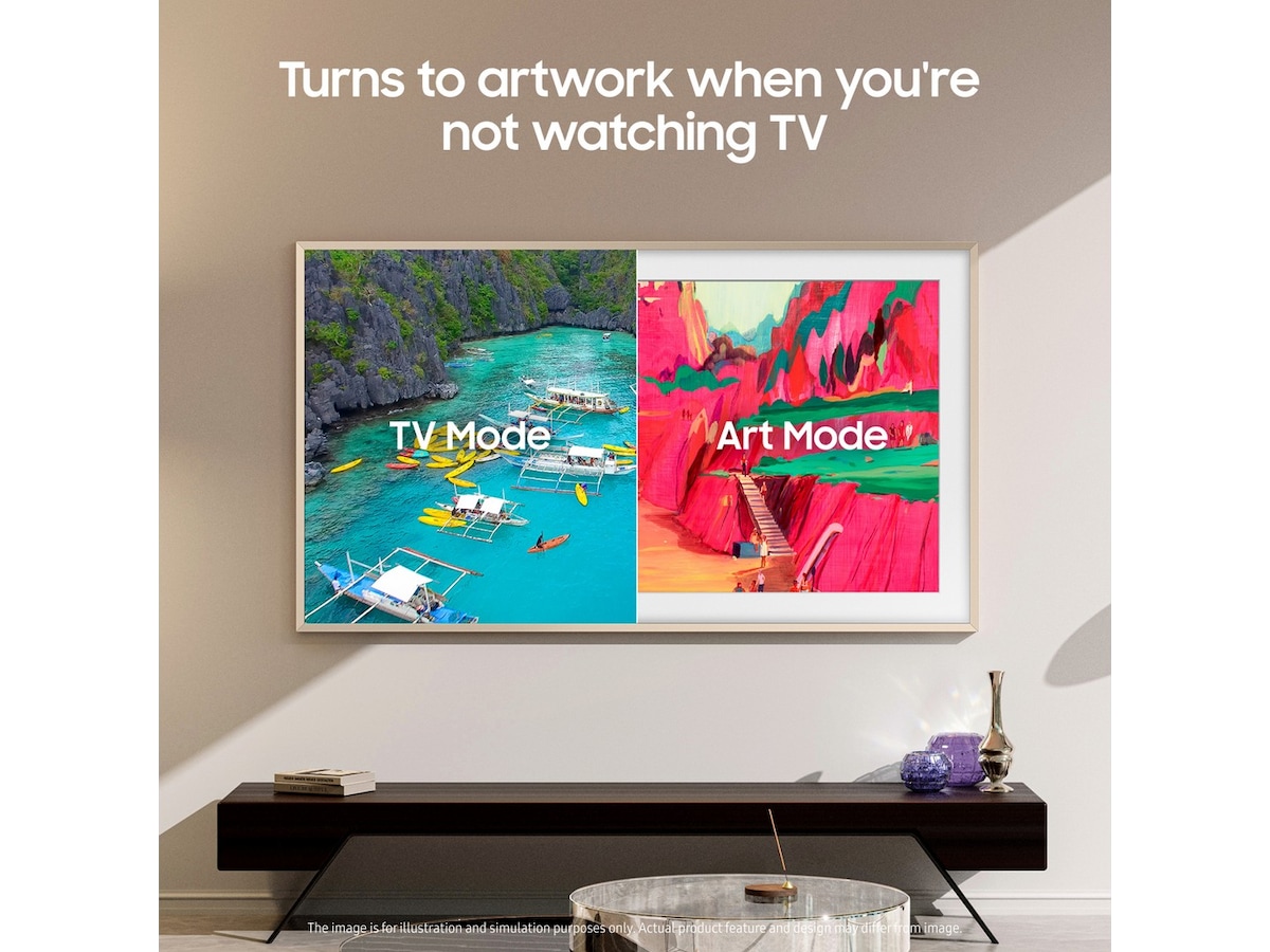 Samsung The Frame Pro 85" LS03FW + ramme Beige Wood 60 - 69 tommer TV