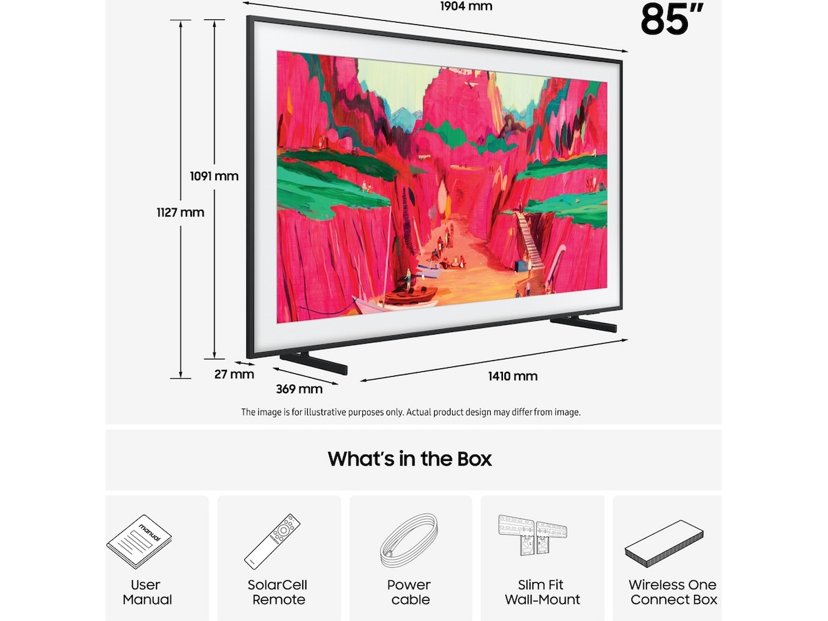 Samsung The Frame Pro 85" LS03FW + ramme Beige Wood 60 - 69 tommer TV