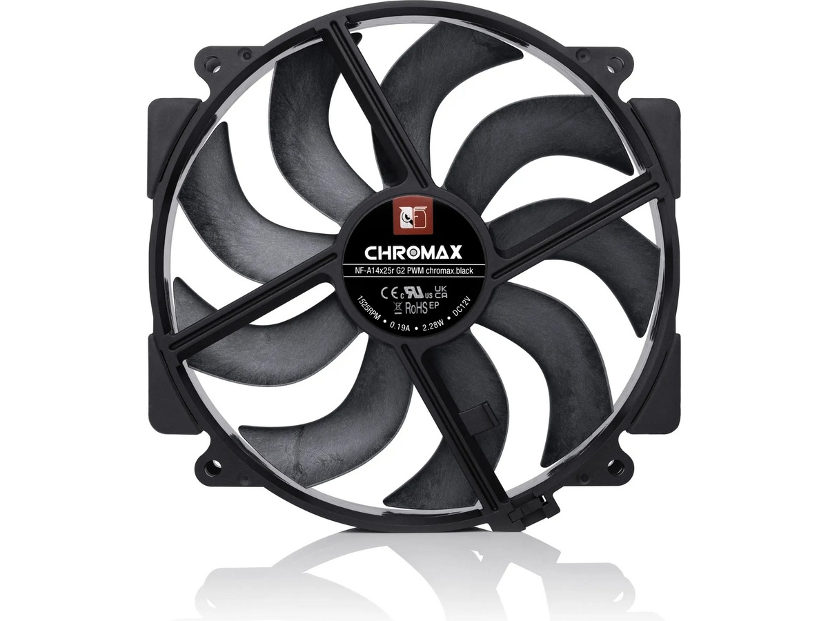 Noctua NF-A14x25r G2 PWM chromax.black Vifte Vifter