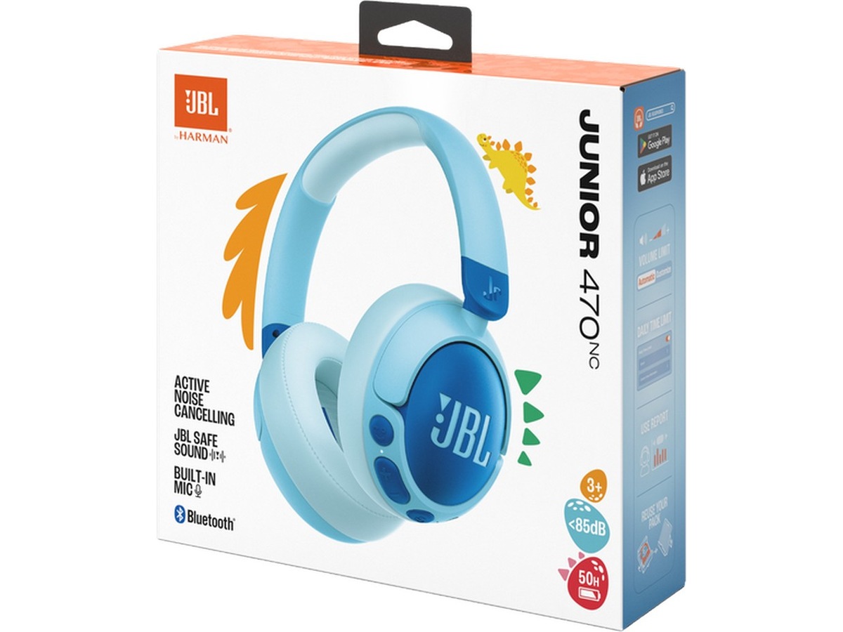 JBL Junior 470NC trådløse hodetelefoner, over-ear (blå) Hodetelefoner