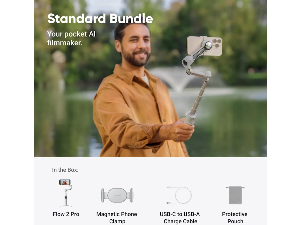 Insta360 Flow 2 Pro Standard Bundle (Stone Gray) Tilbehørssett til kamera