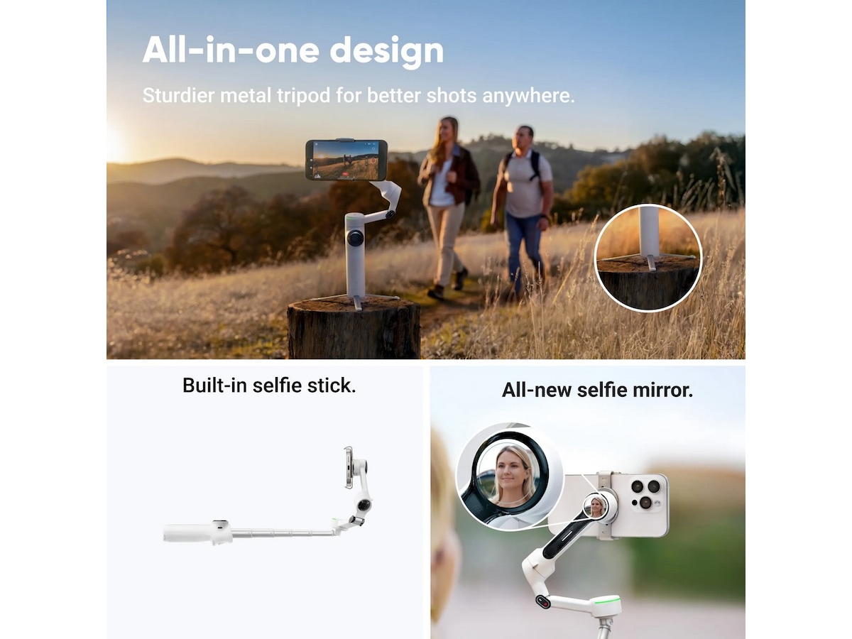 Insta360 Flow 2 Pro Standard Bundle (Stone Gray) Tilbehørssett til kamera