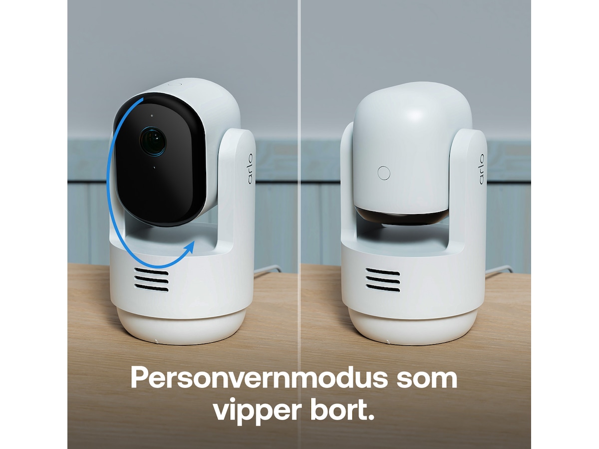 Arlo Essential 3 HD PTZ innendørs overvåkningskamera 2-pakning Overvåkningskameraer