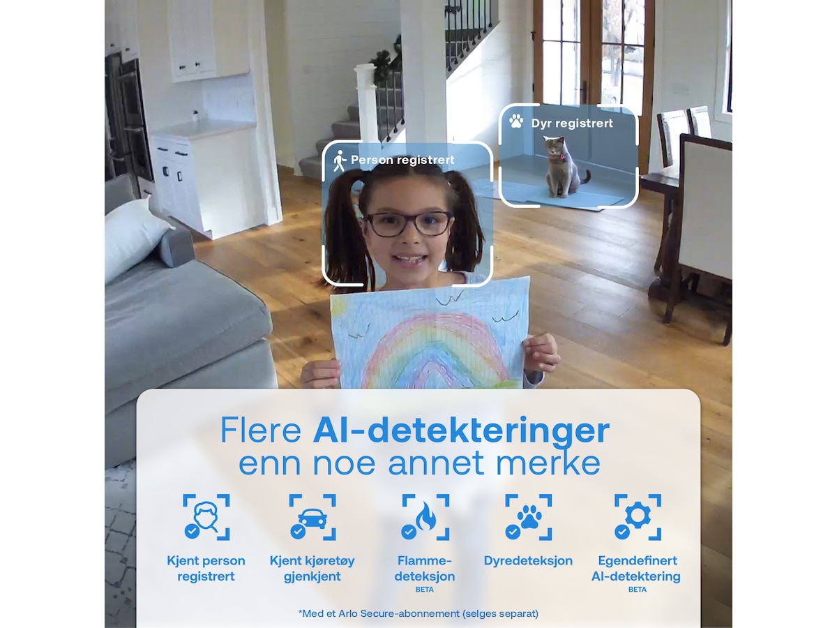 Arlo Essential 3 HD PTZ innendørs overvåkningskamera 2-pakning Overvåkningskameraer