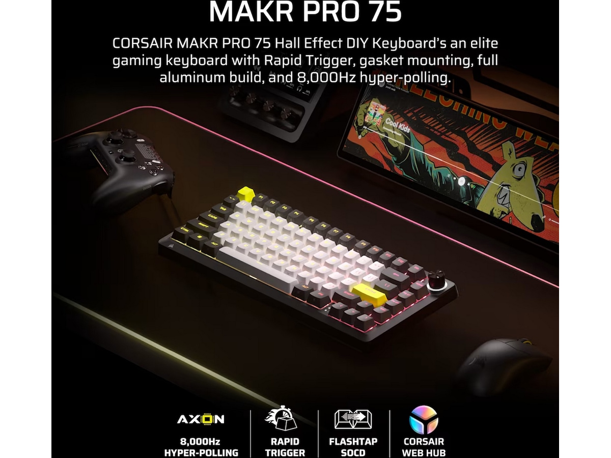 Corsair MAKR PRO 75 Hall Effect Gaming Keyboard Gamingtastatur