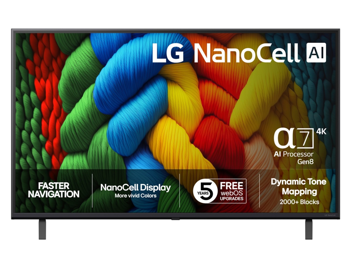 LG 43" NANO80 AI 4K NanoCell Smart TV (2025) + lydplanke 60 - 69 tommer TV