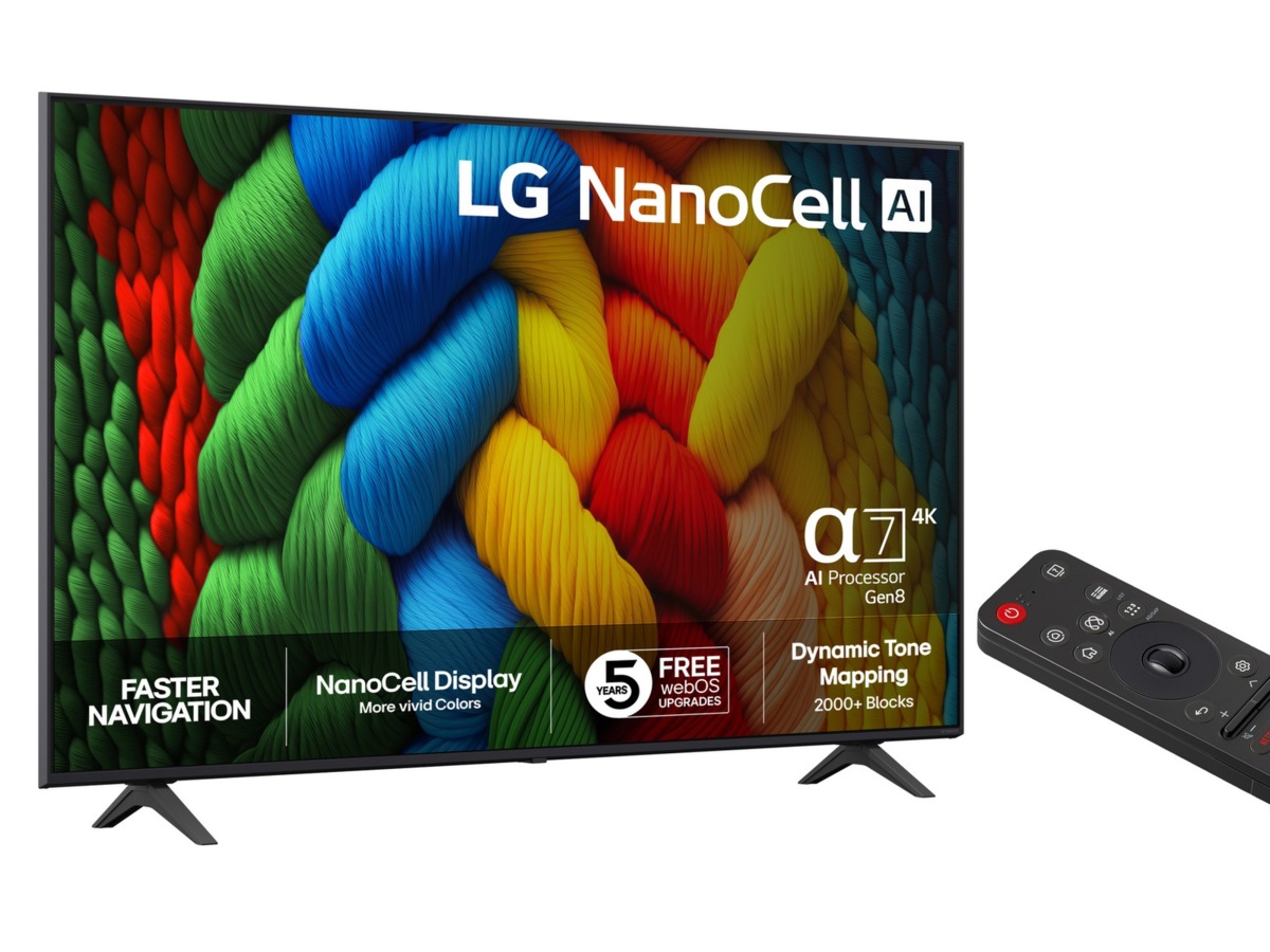LG 65" NANO80 AI 4K NanoCell Smart TV (2025) + lydplanke 60 - 69 tommer TV
