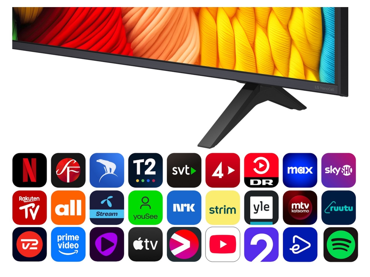 LG 65" NANO80 AI 4K NanoCell Smart TV (2025) + lydplanke 60 - 69 tommer TV