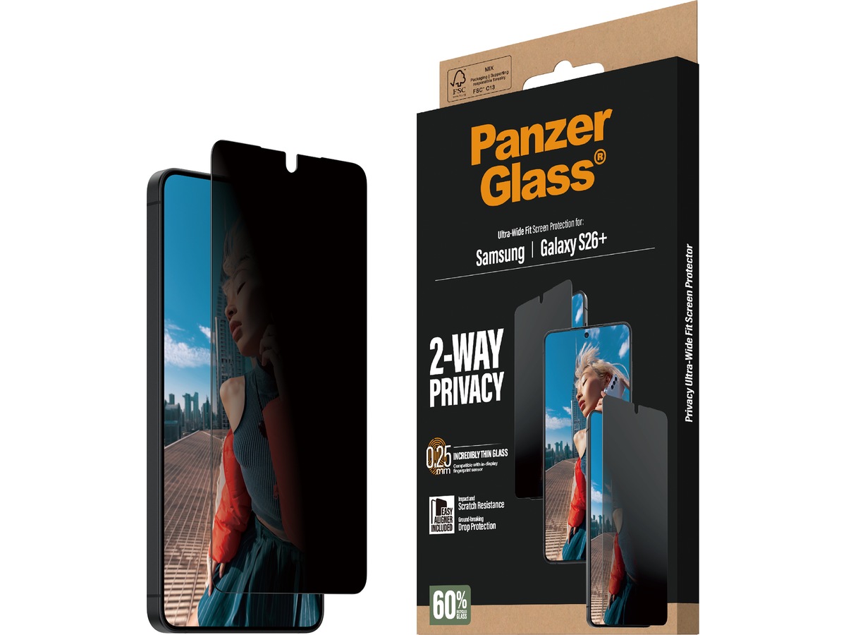 PanzerGlass Galaxy S26+ 2-veis Privacy skjermbeskytter Skjermbeskyttelse