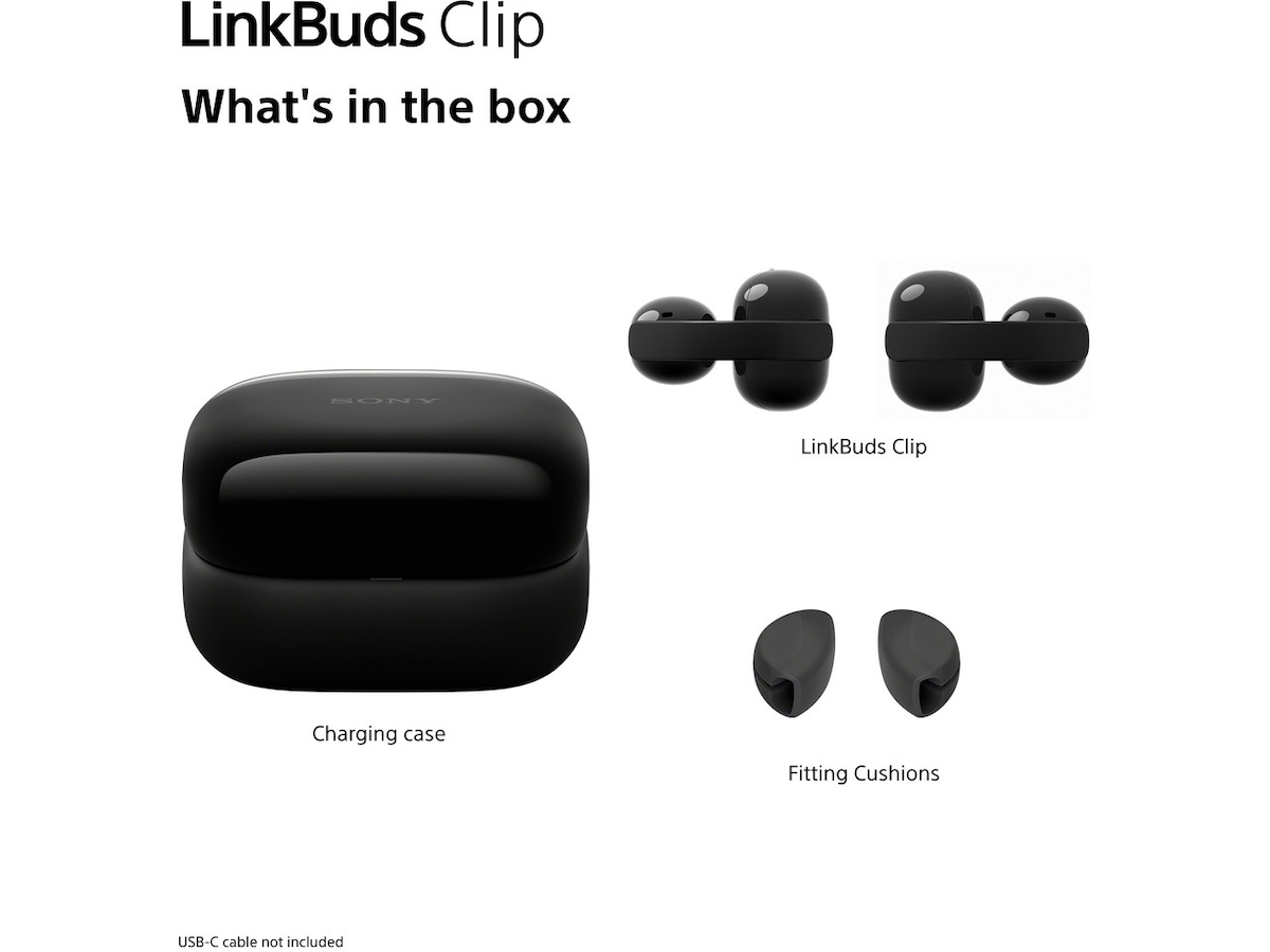 Sony LinkBuds Clip åpne øretelefoner (Gråbeige) Hodetelefoner