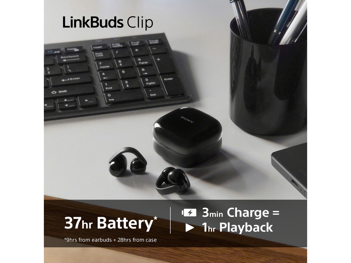 Sony LinkBuds Clip åpne øretelefoner (Gråbeige) Hodetelefoner
