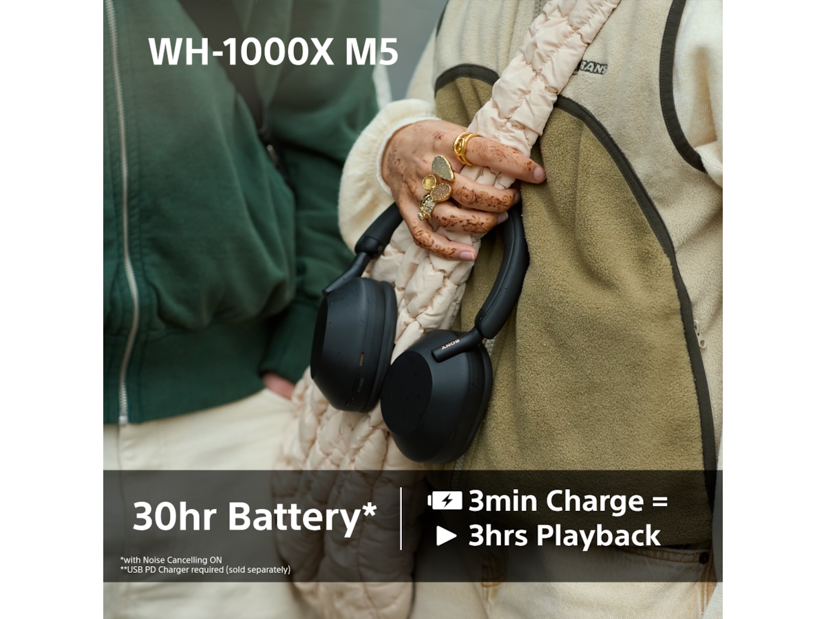 Sony WH-1000XM5 trådløse hodetelefoner, Over-Ear (blå) + WF-510 Buds Hodetelefoner