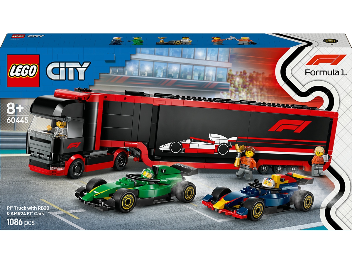 LEGO City F1-lastebil med RB20 & AMR24 F1-biler 60445 LEGO