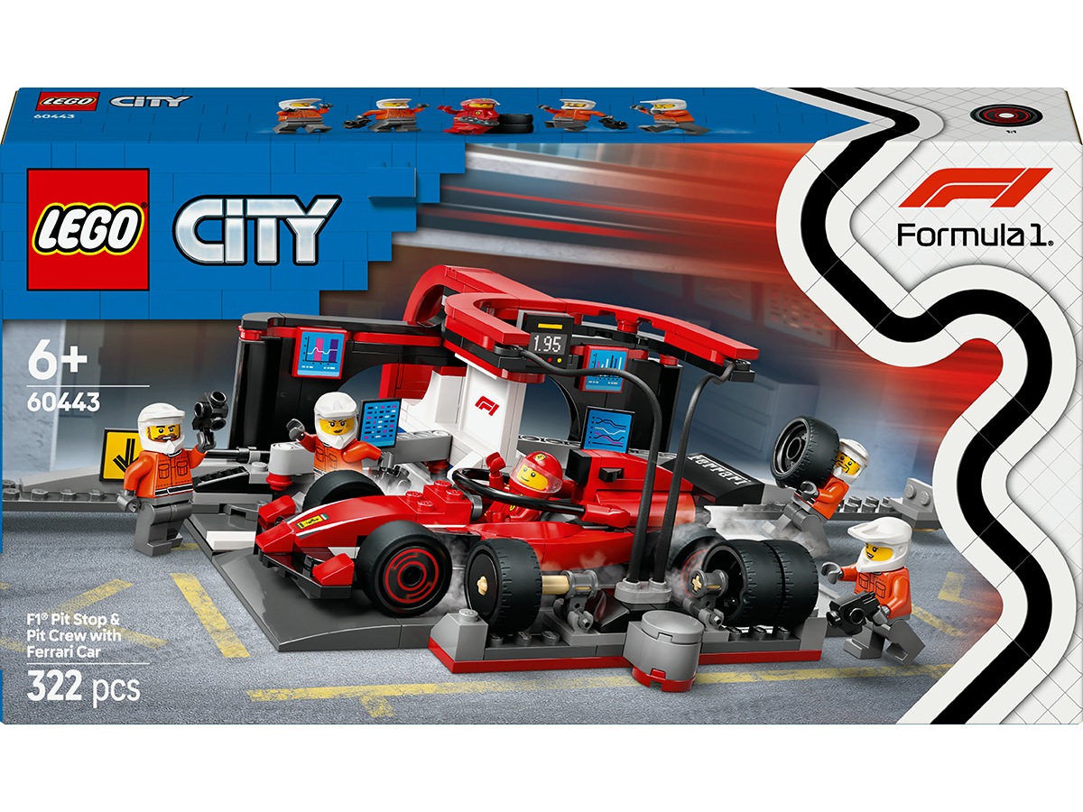 LEGO City F1 pitstopp & pitteam med Ferrari bil 60443 LEGO