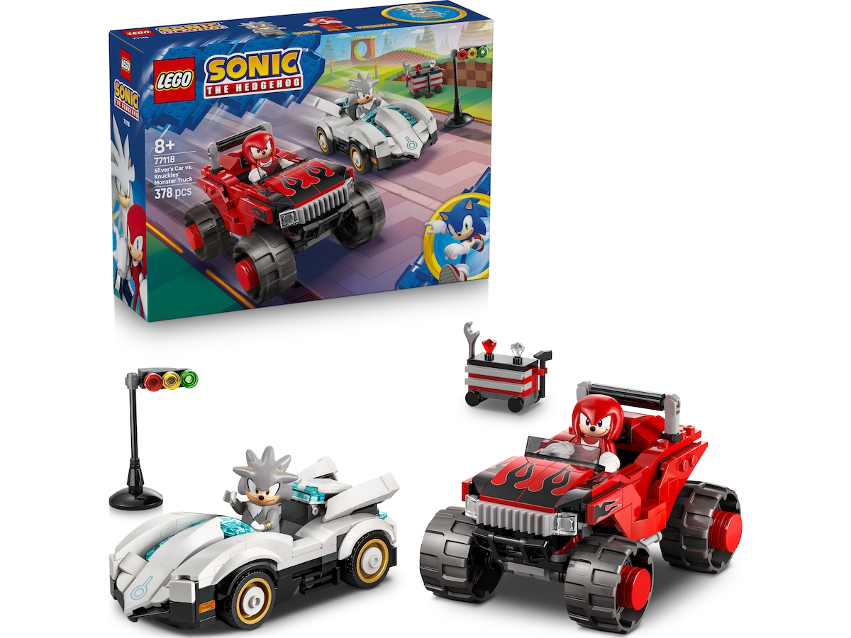 LEGO Sonic Silvers bil mot Knuckles monstertruck 77118