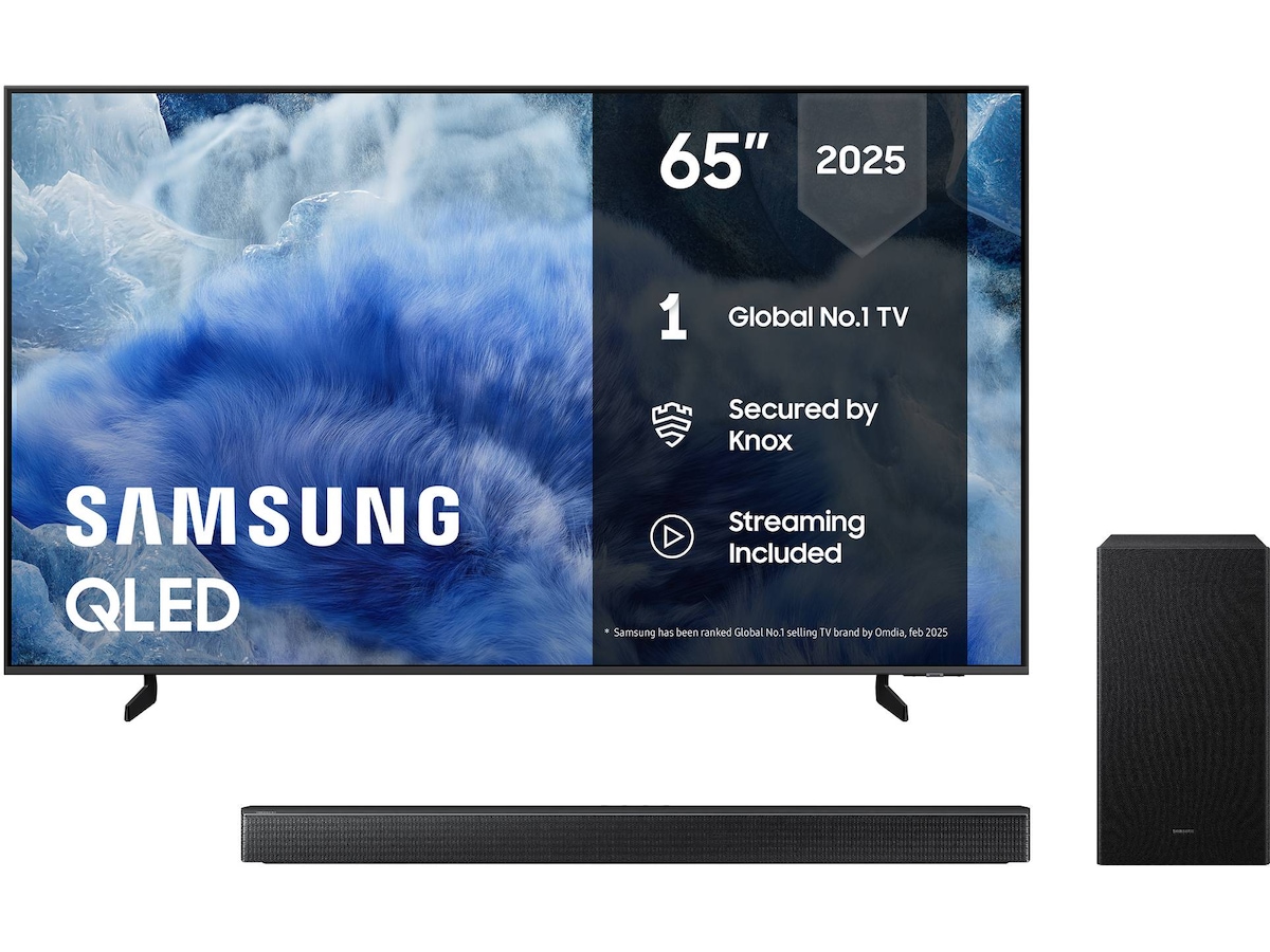 Samsung 65" Q8FA QLED 4K Smart TV (2025) + lydplanke 50 - 59 tommer TV