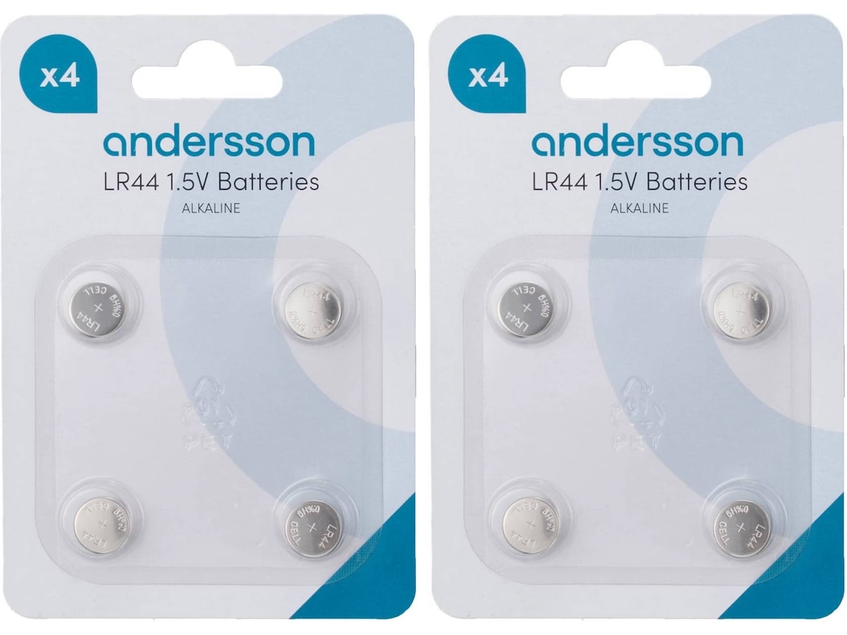 Andersson LR44 knappcellebatterier 2x4-pk Batterier til generell bruk