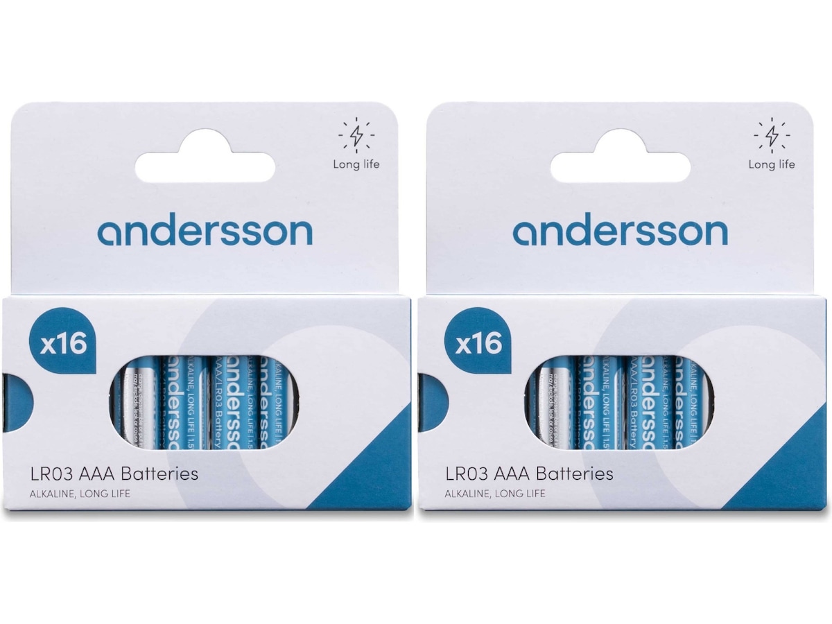 Andersson AAA batteri, 2x16-pk Batterier til generell bruk