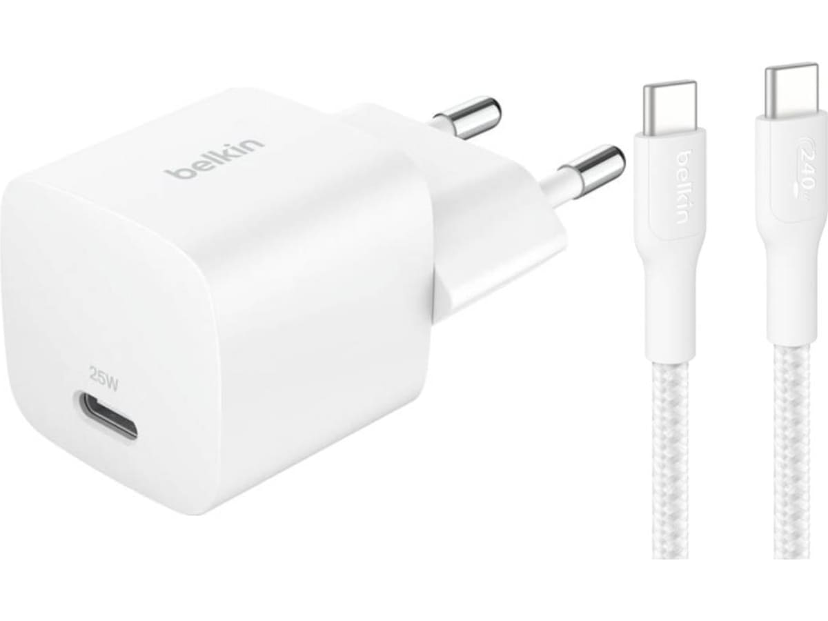 Belkin 25W USB-C Vegglader (hvit) Mobilladere