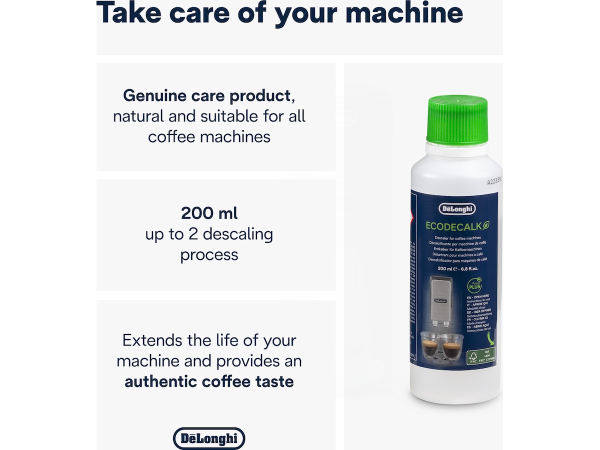 DeLonghi 200 ml DLSC202 avkalkningsmiddel Tilbehør til kaffemaskiner