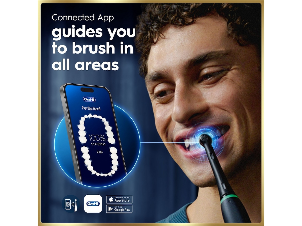 Oral-B iO9 elektrisk tannbørste Duo-pack (sort og rosa) Tannbørstehoder