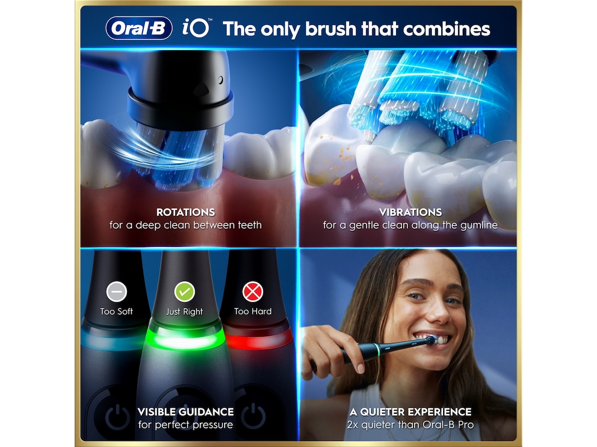 Oral-B iO9 elektrisk tannbørste Duo-pack (sort og rosa) Tannbørstehoder