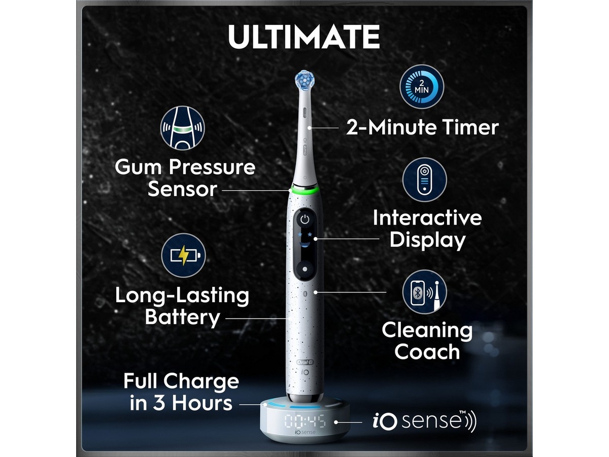 Oral-B iO10 elektrisk tannbørste (hvit) Tannbørstehoder