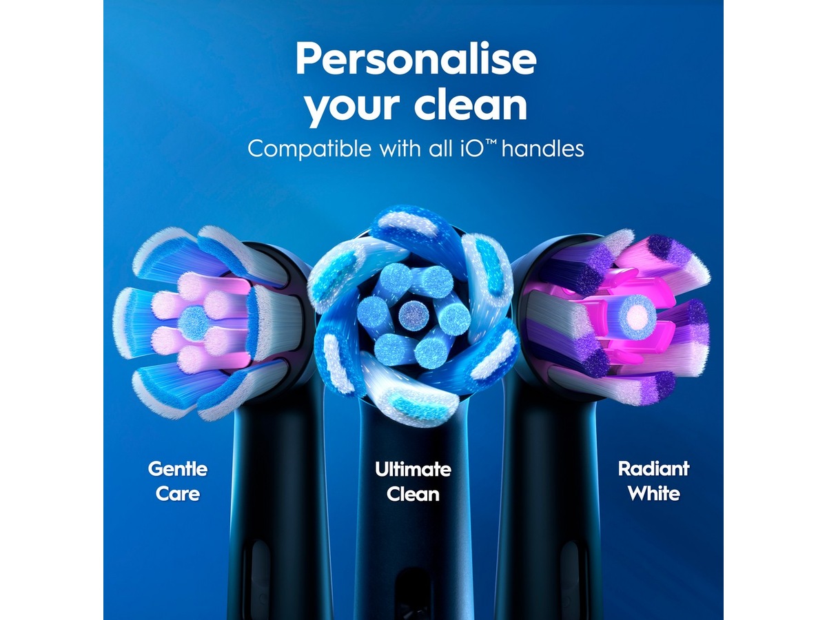 Oral-B iO 2 elektrisk tannbørste (Night Black) Tannbørstehoder