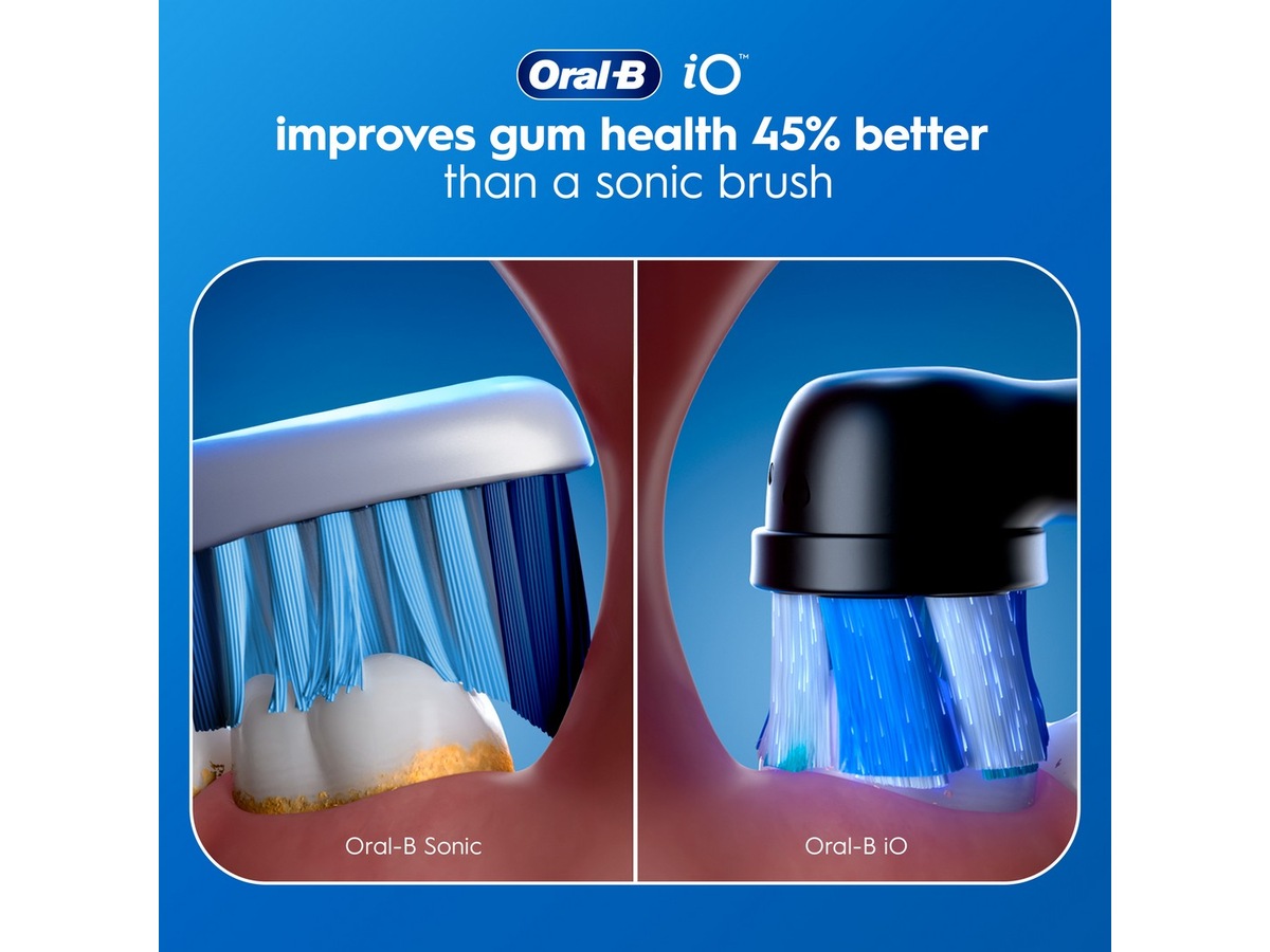 Oral-B iO 2 elektrisk tannbørste (Night Black) Tannbørstehoder