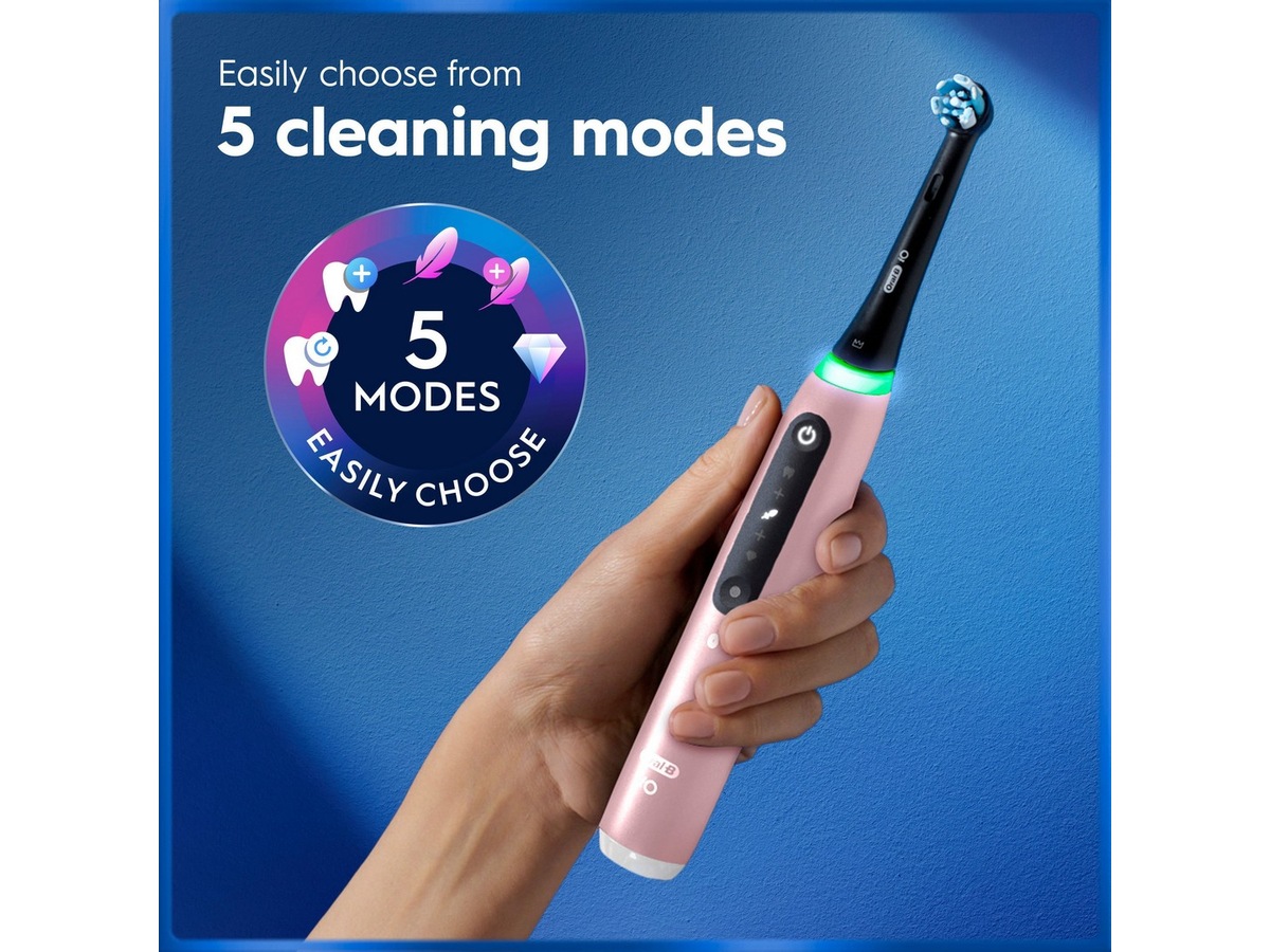 Oral-B iO5 elektrisk tannbørste (rosa) Tannbørstehoder