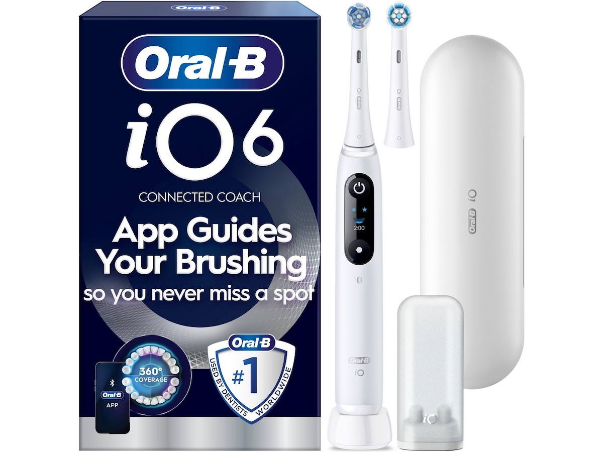 Oral-B iO6 elektrisk tannbørste (hvit) Tannbørstehoder